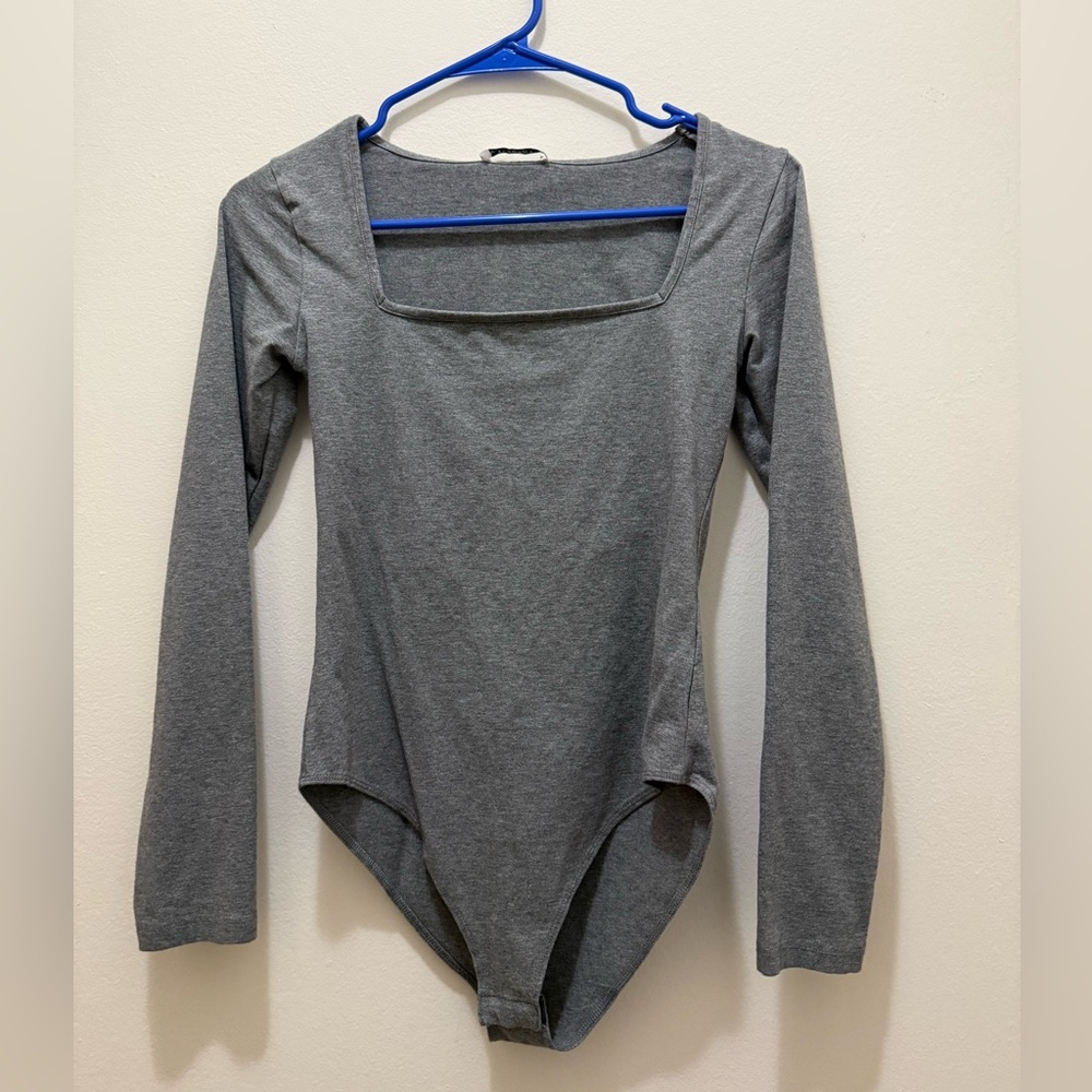 Gray Long Sleeve Bodysuit